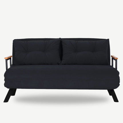 2 személyes kanapéágy Homoko 2-Seater - Fekete-VASBÚTOR