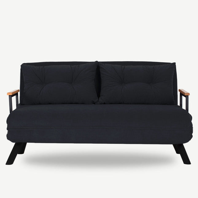 2 személyes kanapéágy Homoko 2-Seater - Fekete-VASBÚTOR