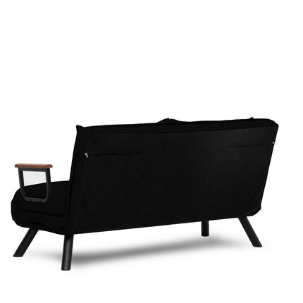 2 személyes kanapéágy Homoko 2-Seater - Fekete-VASBÚTOR