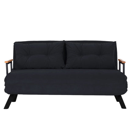 2 személyes kanapéágy Homoko 2-Seater - Fekete-VASBÚTOR