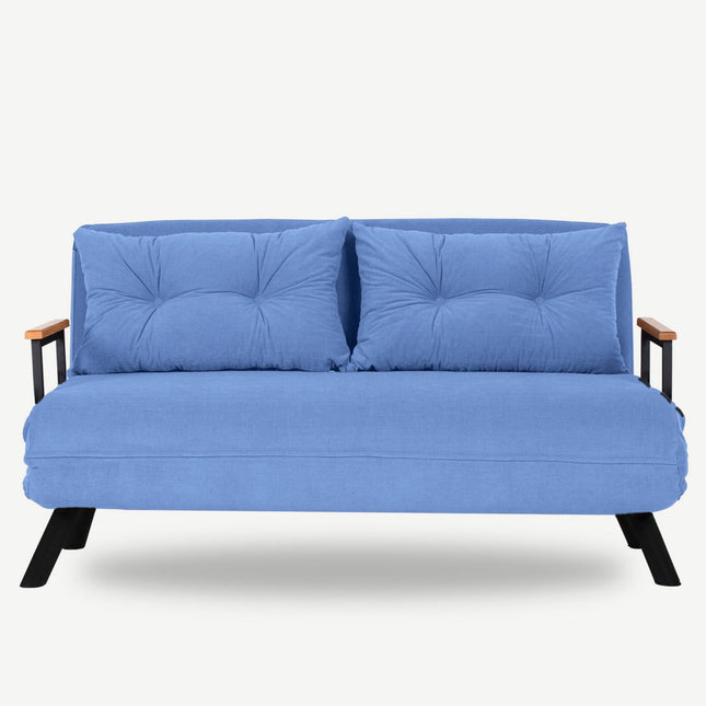 2 személyes kanapéágy Homoko 2-Seater - Kék-VASBÚTOR