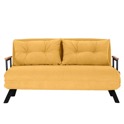 2 személyes kanapéágy Homoko 2-Seater - Mustársárga-VASBÚTOR
