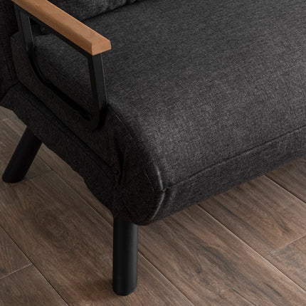 2 személyes kanapéágy Homoko 2-Seater - Sötét Szürke-VASBÚTOR