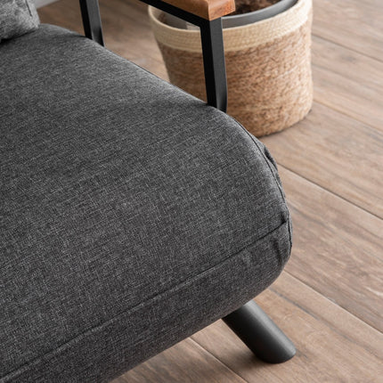 2 személyes kanapéágy Homoko 2-Seater - Sötét Szürke-VASBÚTOR