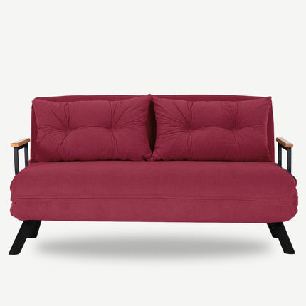 2 személyes kanapéágy Homoko 2-Seater - Sötétbordó-VASBÚTOR