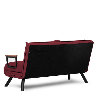 2 személyes kanapéágy Homoko 2-Seater - Sötétbordó-VASBÚTOR