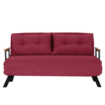 2 személyes kanapéágy Homoko 2-Seater - Sötétbordó-VASBÚTOR