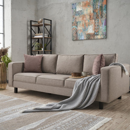 3 személyes kanapé Kale Linen - Krém-VASBÚTOR