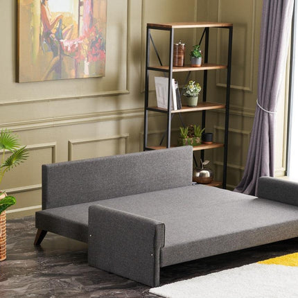 3 személyes kanapéágy Bella Sofa - Antracit-VASBÚTOR
