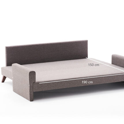 3 személyes kanapéágy Bella Sofa - Barna-VASBÚTOR