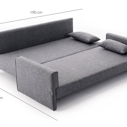 3 személyes kanapéágy Bella Sofa - Szürke-VASBÚTOR