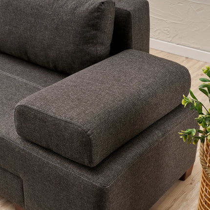 3 személyes kanapéágy Perenna Linen - Antracit-VASBÚTOR