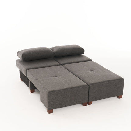 3 személyes kanapéágy Perenna Linen - Antracit-VASBÚTOR