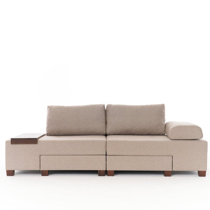 3 személyes kanapéágy Perenna Linen - Krém-VASBÚTOR