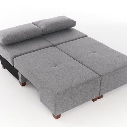 3 személyes kanapéágy Perenna Linen - Szürke-VASBÚTOR