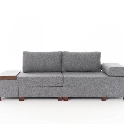 3 személyes kanapéágy Perenna Linen - Szürke-VASBÚTOR