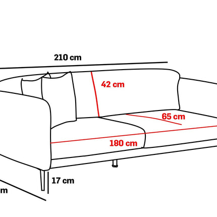 3 személyes kanapéágy Venus 3-Seat - Szürke-VASBÚTOR