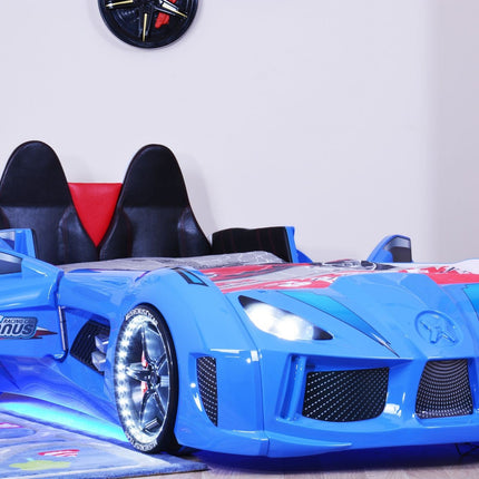 Autós gyerekágy Mnv3 - Blue-VASBÚTOR