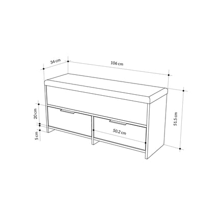 Cipőtároló Cove Shoe Bench - Hitit-VASBÚTOR