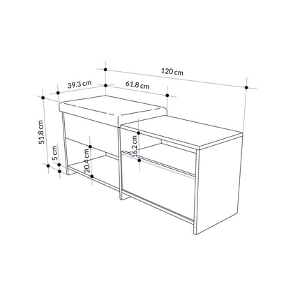 Cipőtároló Filux Bench - Anthracite-VASBÚTOR