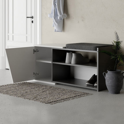 Cipőtároló Fiona Bench - Anthracite, White-VASBÚTOR