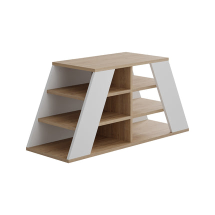 Cipőtároló Pyramid Shoe Bench - Oak, White-VASBÚTOR