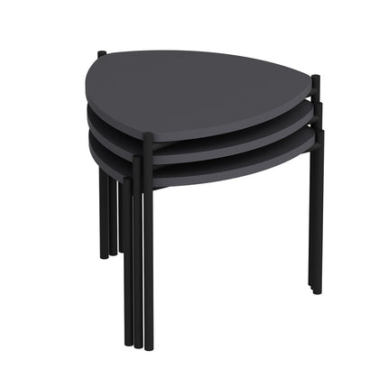 Dohányzóasztal (3 részes) Lenny - Anthracite-VASBÚTOR