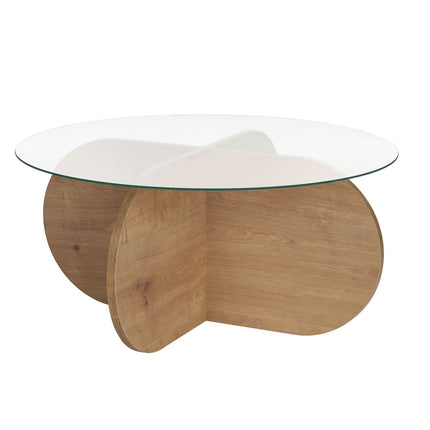Dohányzóasztal Aeris - Sapphire Oak, Transparent-VASBÚTOR