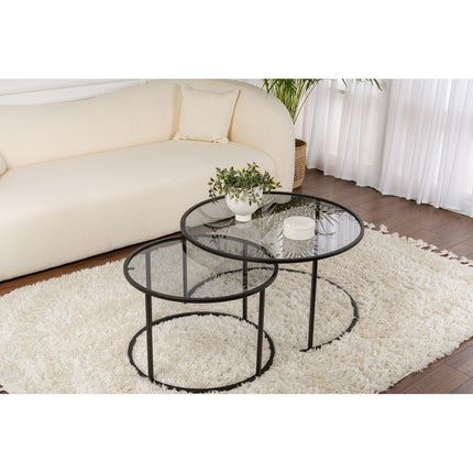 Dohányzóasztal Aurum - 80, 60 - Fekete, Grey-VASBÚTOR