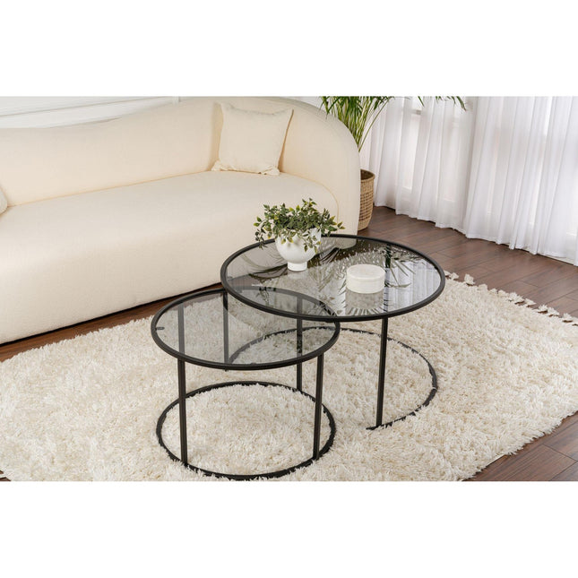 Dohányzóasztal Aurum - 80, 60 - Fekete, Grey-VASBÚTOR