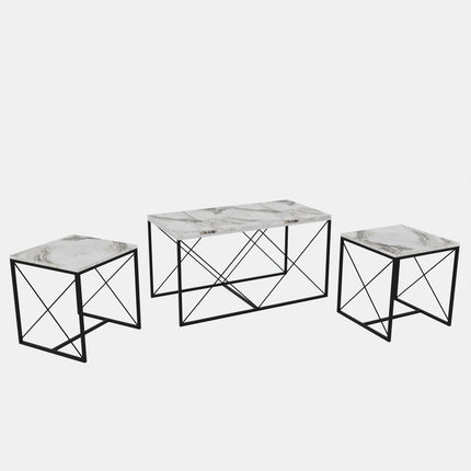 Dohányzóasztal Defne - Fehér Marble-VASBÚTOR