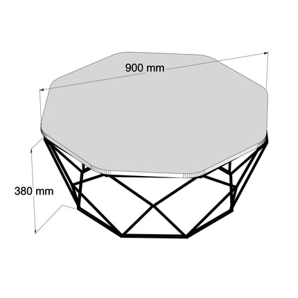 Dohányzóasztal Diamond - Walnut-VASBÚTOR