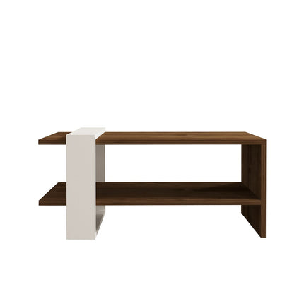 Dohányzóasztal Gaye - Walnut, White-VASBÚTOR