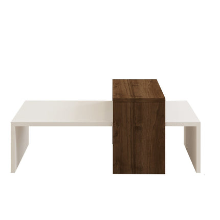 Dohányzóasztal Glow - White, Walnut-VASBÚTOR