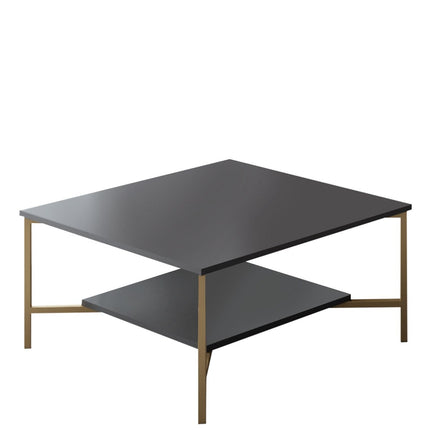 Dohányzóasztal Gold Line - Anthracite, Black-VASBÚTOR