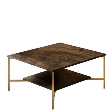 Dohányzóasztal Gold Line - Walnut, Black-VASBÚTOR