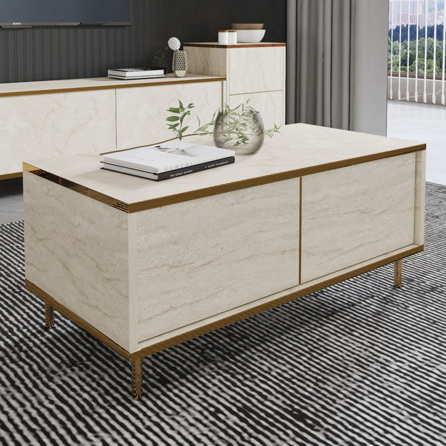 Dohányzóasztal Imaj - Travertine-VASBÚTOR