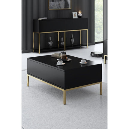 Dohányzóasztal Lord - Black, Gold-VASBÚTOR