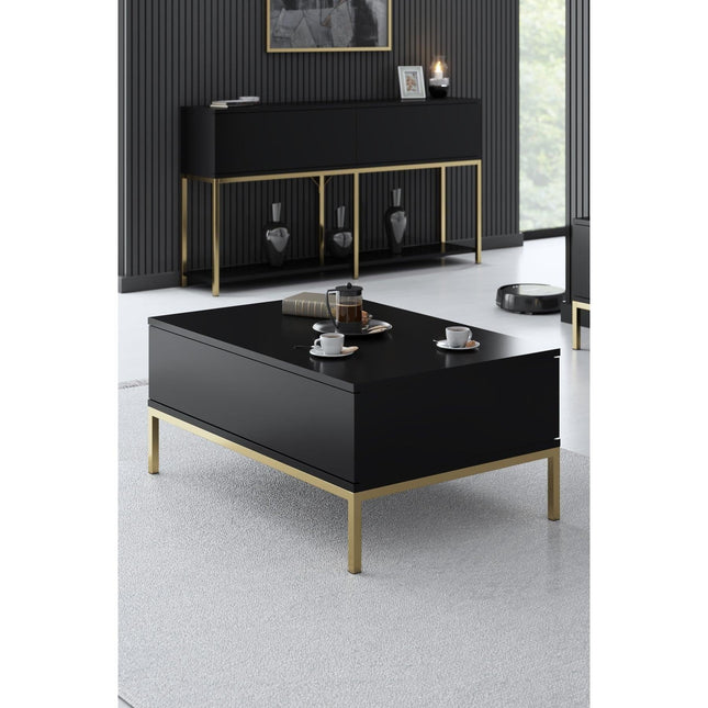 Dohányzóasztal Lord - Black, Gold-VASBÚTOR