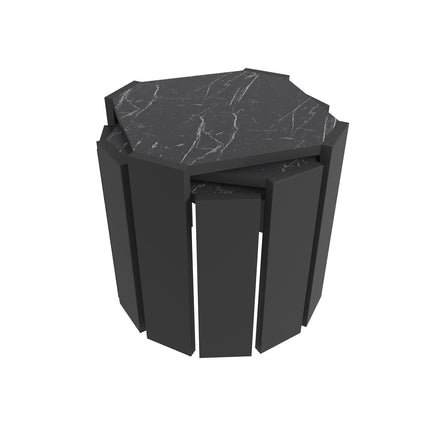 Dohányzóasztal Lori - Black, Marble-VASBÚTOR