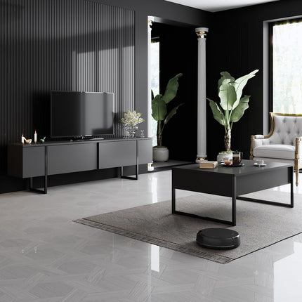 Dohányzóasztal Luxe - Anthracite, Black-VASBÚTOR