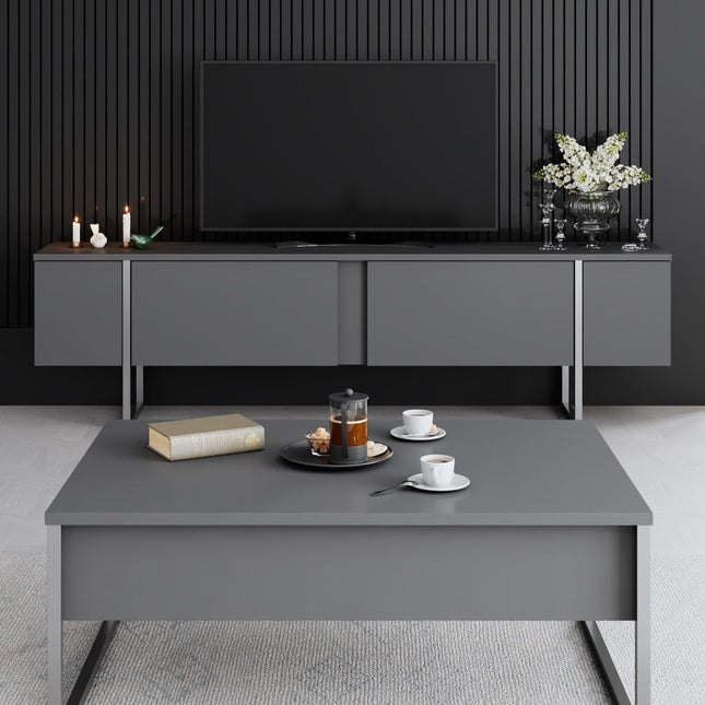 Dohányzóasztal Luxe - Anthracite, Silver-VASBÚTOR