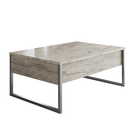 Dohányzóasztal Luxe - Travertine, Silver-VASBÚTOR