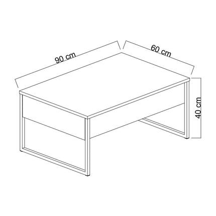 Dohányzóasztal Luxe - Travertine, Silver-VASBÚTOR