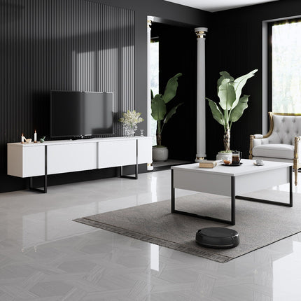 Dohányzóasztal Luxe - White, Black-VASBÚTOR