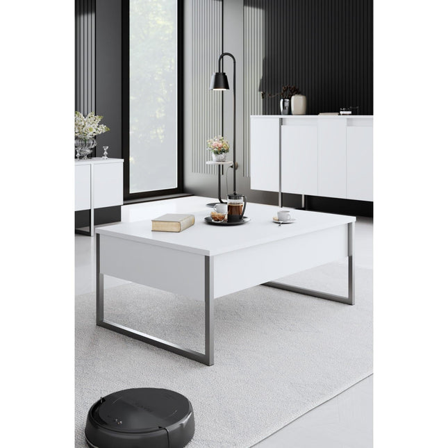 Dohányzóasztal Luxe - White, Silver-VASBÚTOR