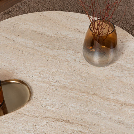 Dohányzóasztal Moira - Travertine-VASBÚTOR