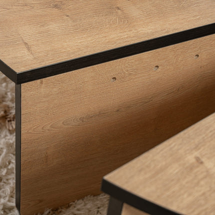 Dohányzóasztal Orion - Honey Oak, Fekete-VASBÚTOR