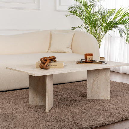 Dohányzóasztal Sabin - Travertine-VASBÚTOR