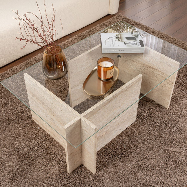 Dohányzóasztal Vetrino - Travertine-VASBÚTOR